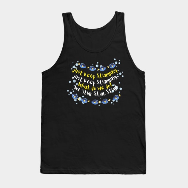 Just Keep Stimming - Yellow and White Tank Top by Thankyou Television
